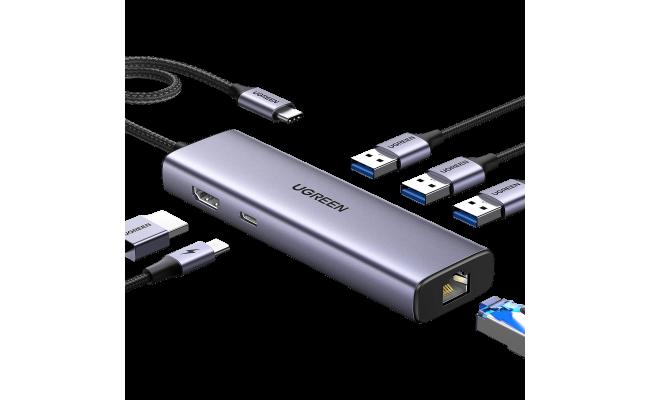 UGREEN Revodok 6-in-1 USB-C Hub with 4K HDMI & Gigabit Ethernet Adapter